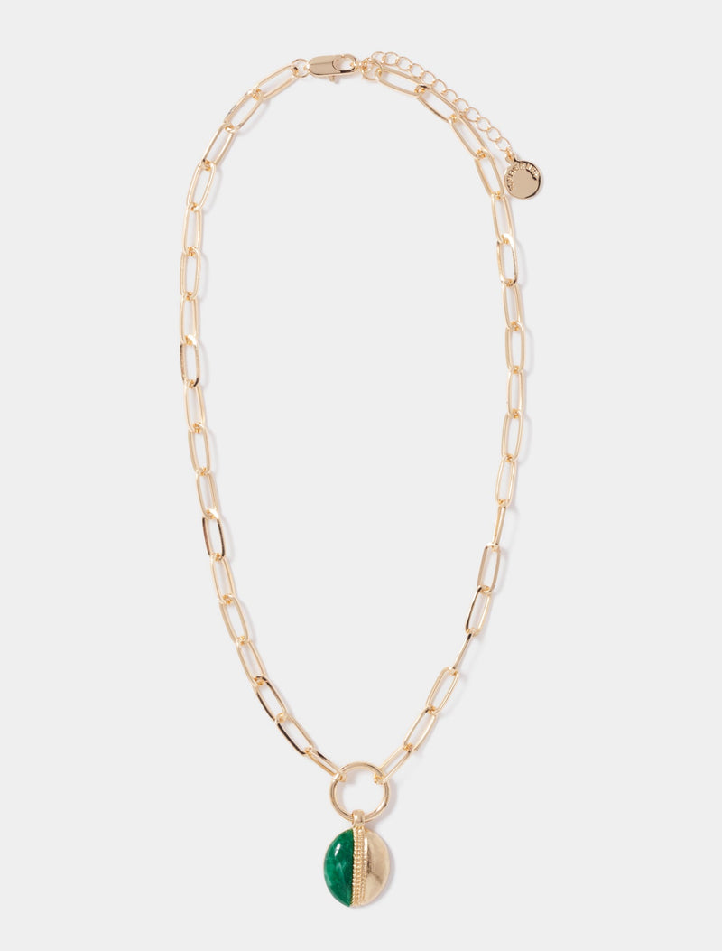 Signature Ember Pendant Necklace 0 Gold Green Forever New
