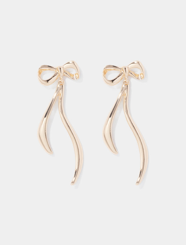 Signature Bonnie Bow Drop Earrings 0 Gold Forever New