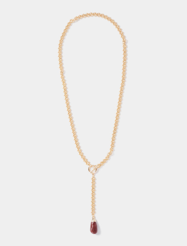 Signature Toni Teardrop Necklace 0 Gold Wine Forever New