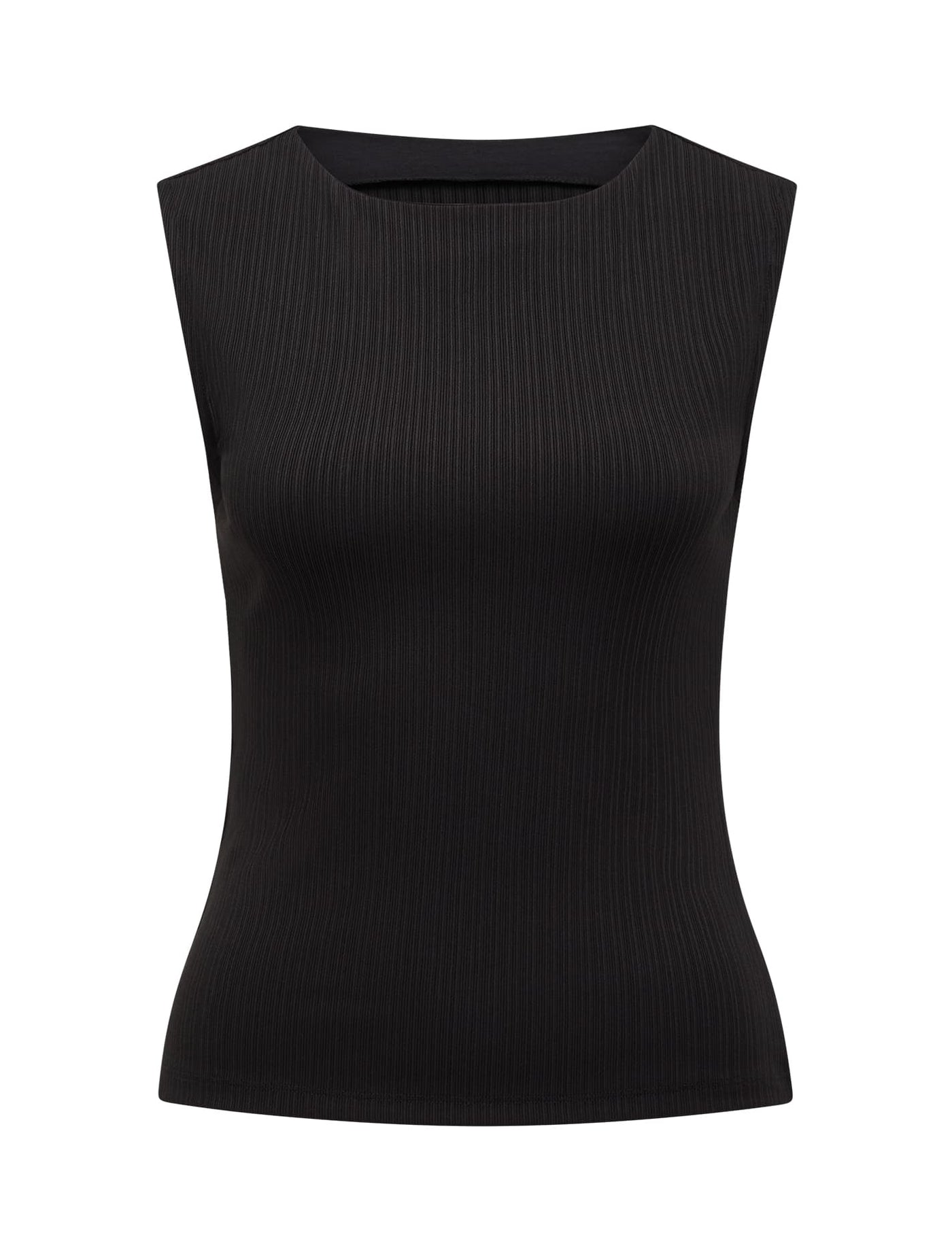 Frankie Boat Neck Tank Top Black | Forever New
