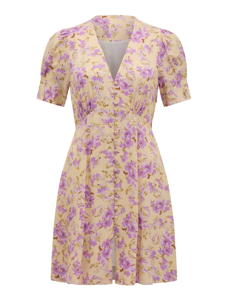Saffron Printed Mini Sun Dress Forever New
