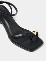 Tatiana Toe Loop Trim Strappy Sandal Heel Forever New