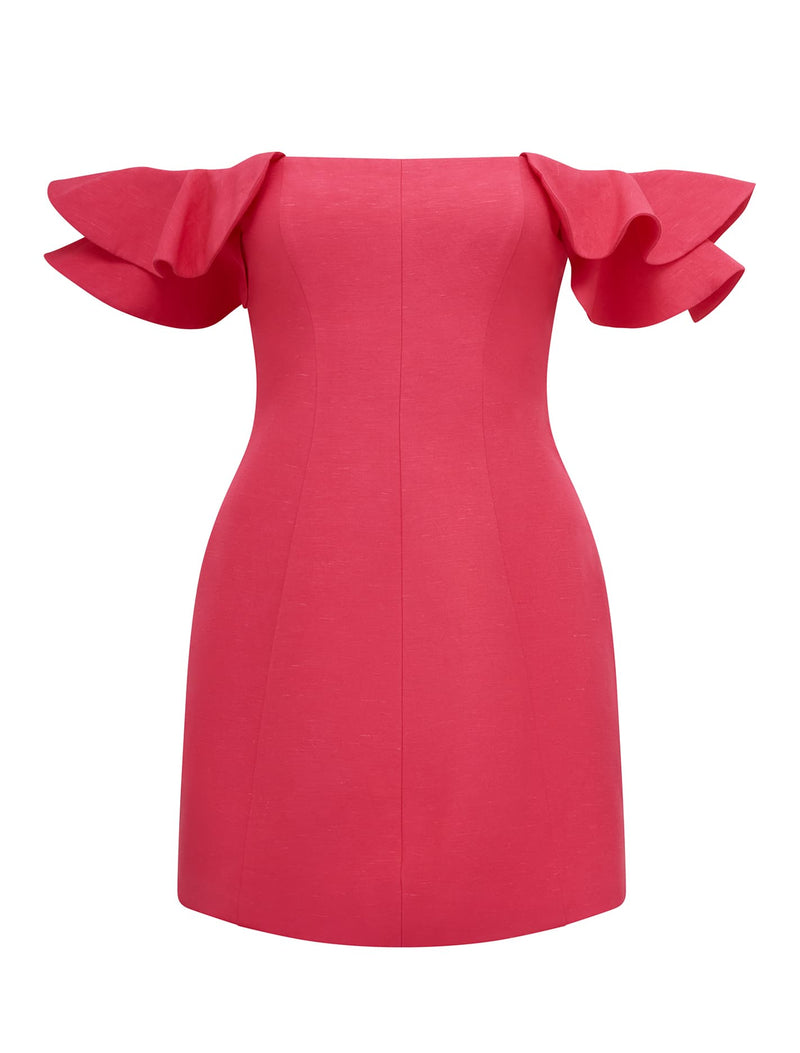 Kenzie Petite Off Shoulder Mini Dress Raspberry | Forever New Kenzie Petite Off Shoulder Mini Dress Raspberry | Forever New