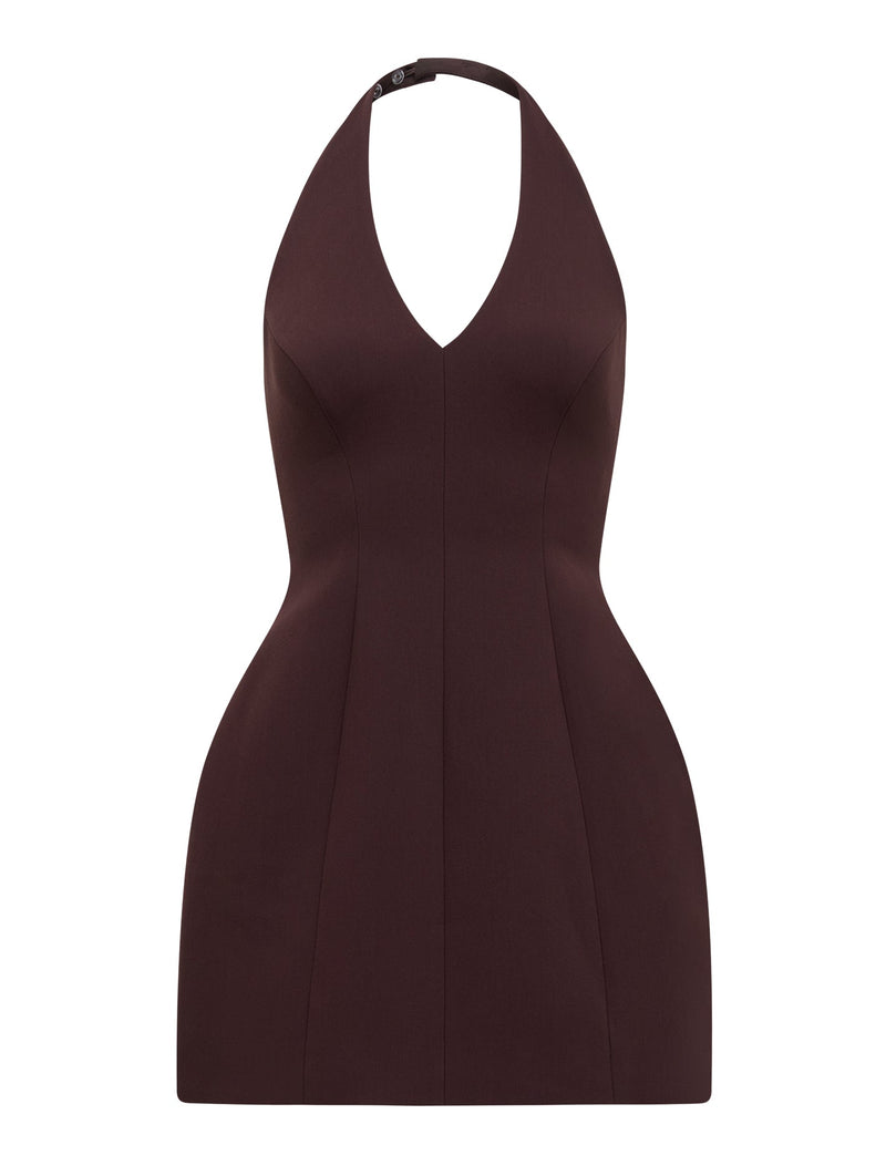 Riley Petite Structured Halter Mini Dress Forever New