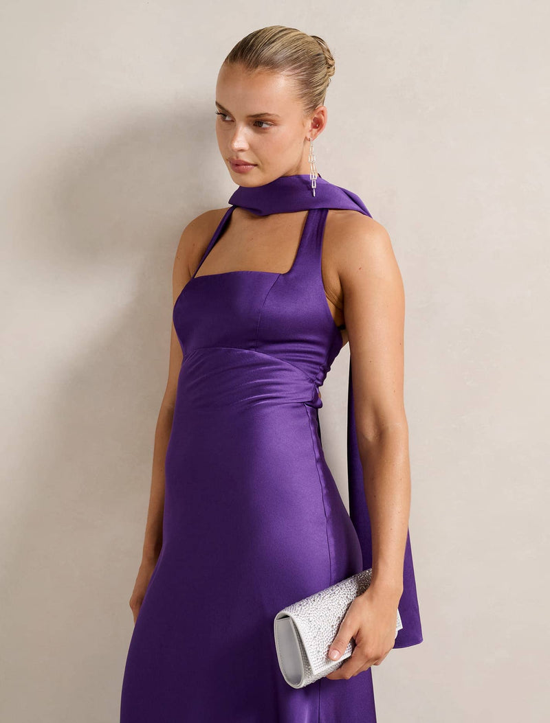 Cara Satin Scarf 0 Royal Purple Forever New