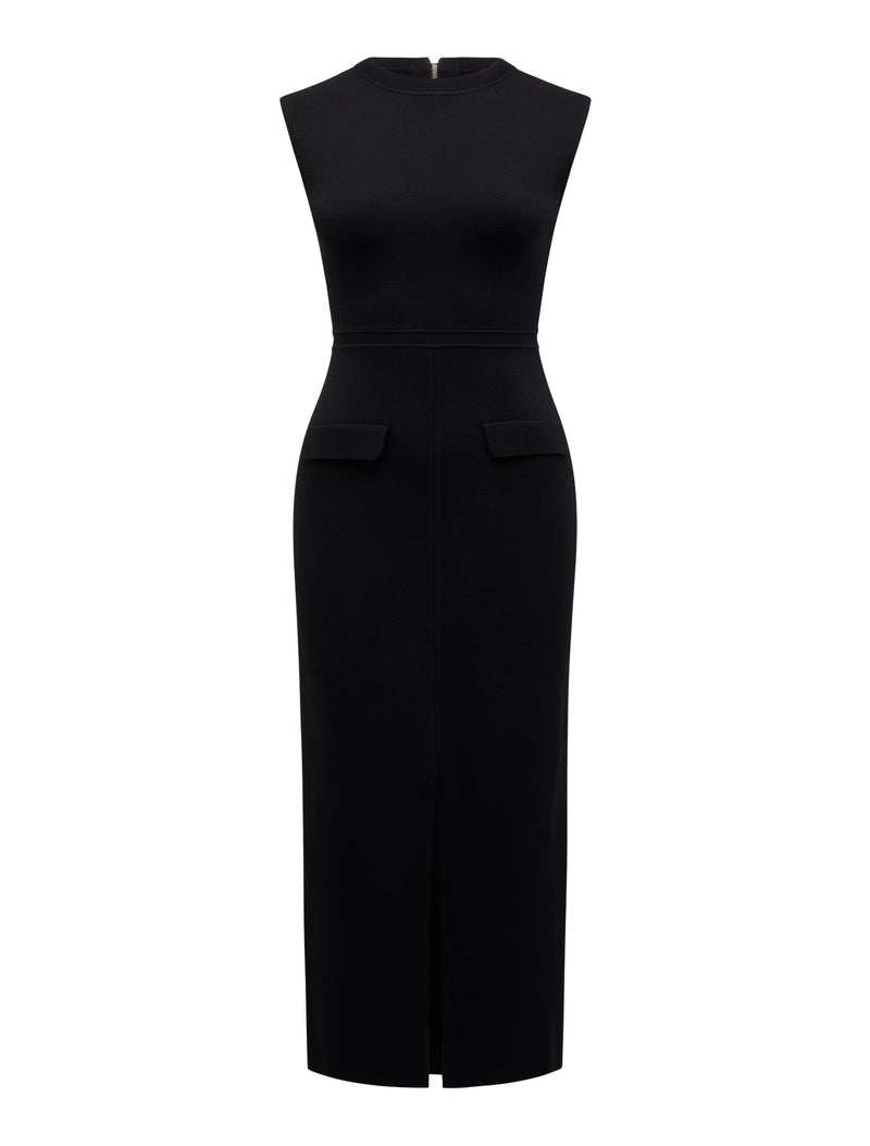 Chloe Extended Shoulder Knit Midi Dress Forever New