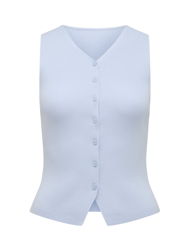 Raya Ribbed Knitted Tank Top Forever New