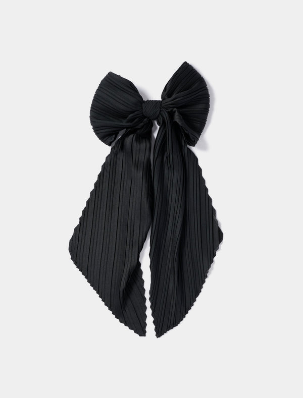 Athena Pleat Barrette Bow 0 Black Forever New
