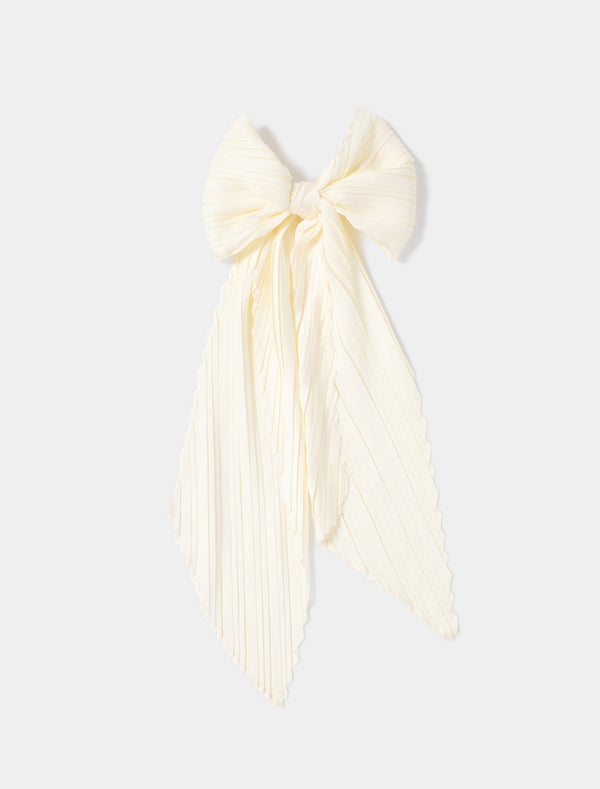 Athena Pleat Barrette Bow 0 Ivory Forever New
