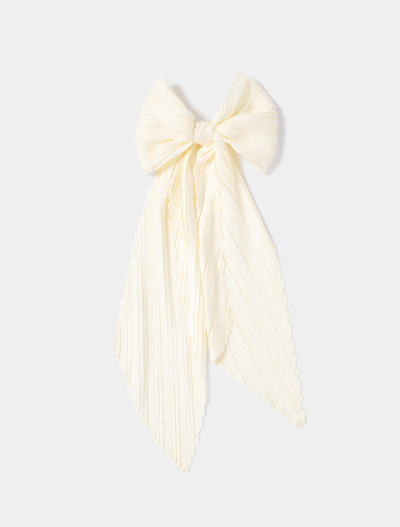 Athena Pleat Barrette Bow 0 Ivory Forever New