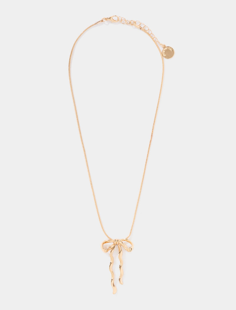 Brianna Metal Bow Necklace 0 Gold Forever New