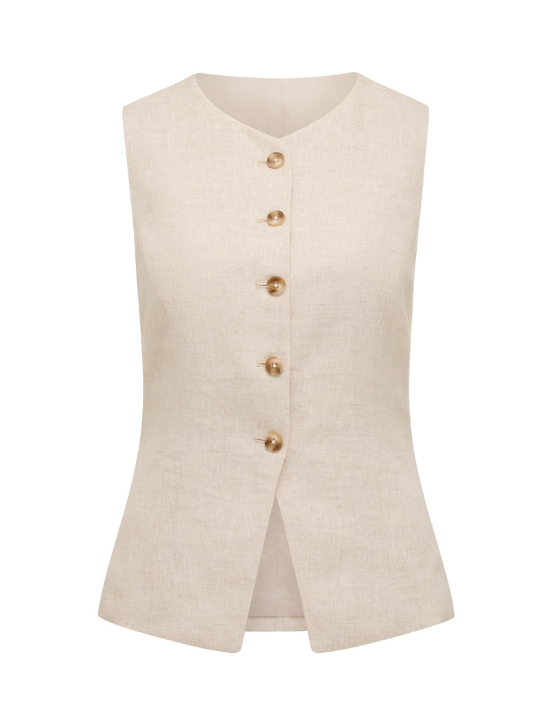 Carla Linen Waistcoat Forever New