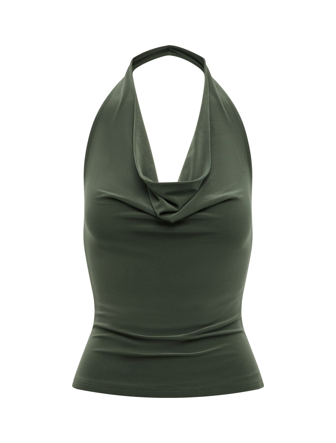 Della Cowl Halter Top Thyme Green Co-ord | Forever New