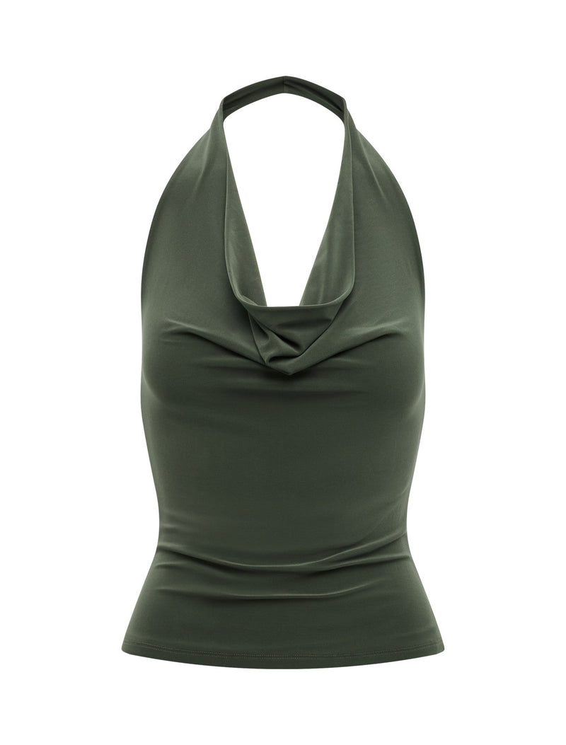 Della Cowl Halter Top Forever New