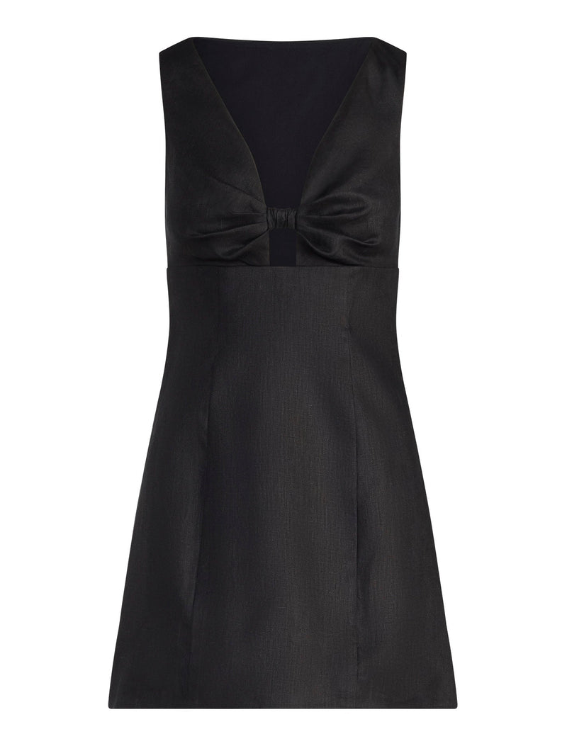 Indigo Knot Front Mini Dress Forever New