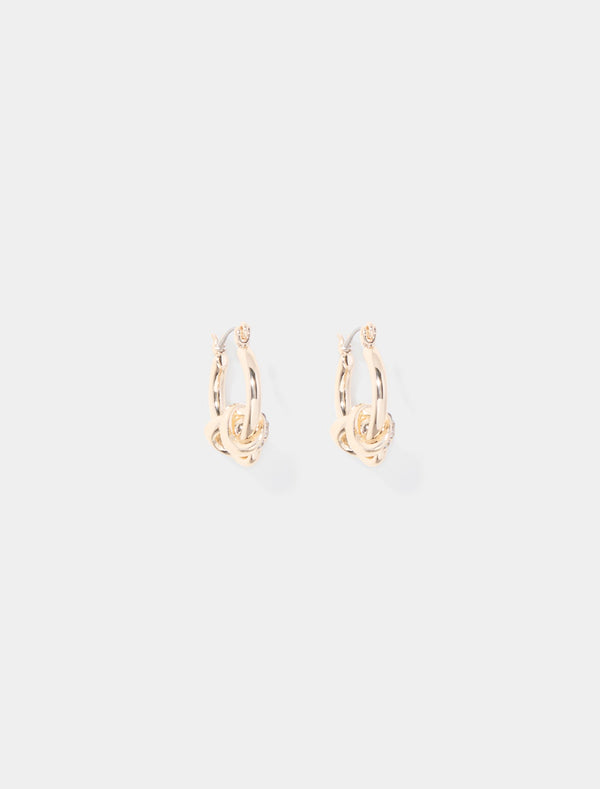 Daphne Stone Knot Hoop Earrings 0 Gold Forever New