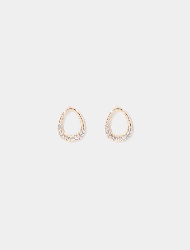 Gracie Stone Loop Hoop Earrings 0 Gold Crystal Forever New