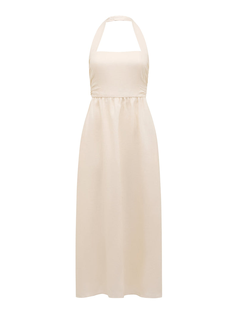 Tilda Halter Linen Midi Dress Forever New