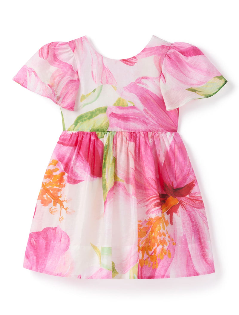 Chloe Girls Flutter Print Bow Dress Forever New