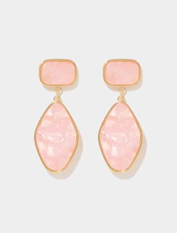 Aimee Acrylic Drop Earrings 0 Pink Gold Forever New