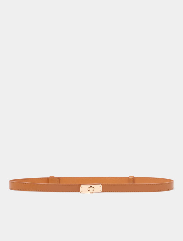 Lara Lock Buckle Belt 0 Tan Forever New