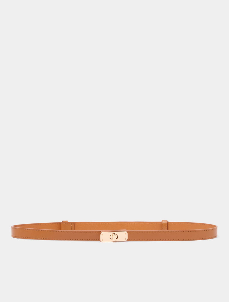 Lara Lock Buckle Belt 0 Tan Forever New