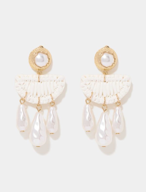 Signature Rachel Pearl Earrings 0 Pearl Gold Forever New