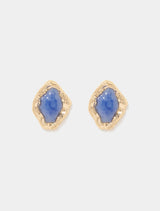 Signature Samara Organic Stone Stud Earrings 0 Blue Gold Forever New