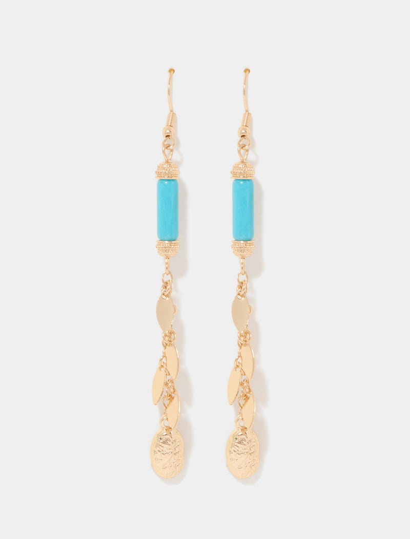 Signature Palmer Stone Drop Earrings 0 Turquoise Gold Forever New