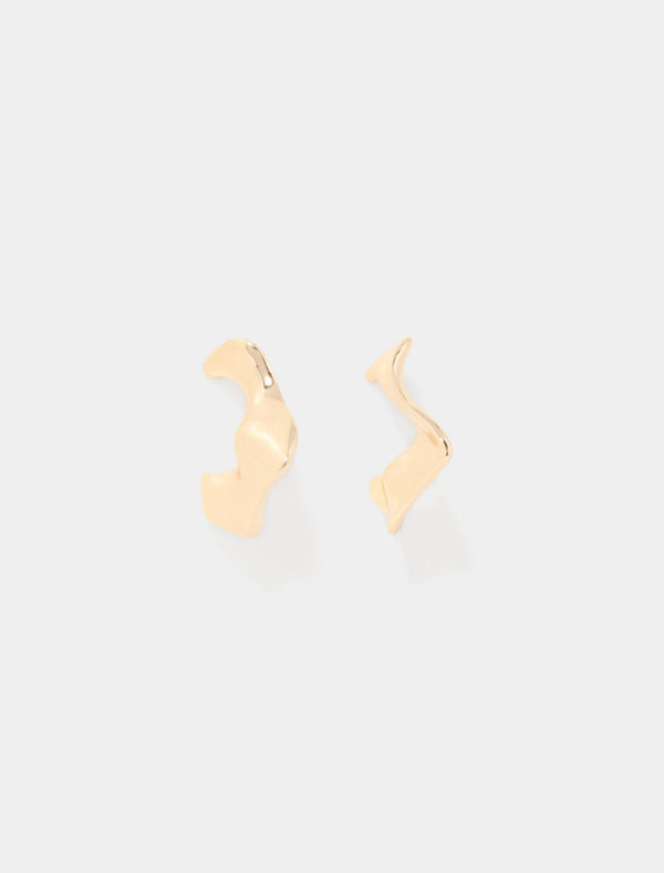 Signature Vanessa Organic Large Hoop Earrings 0 Gold Forever New