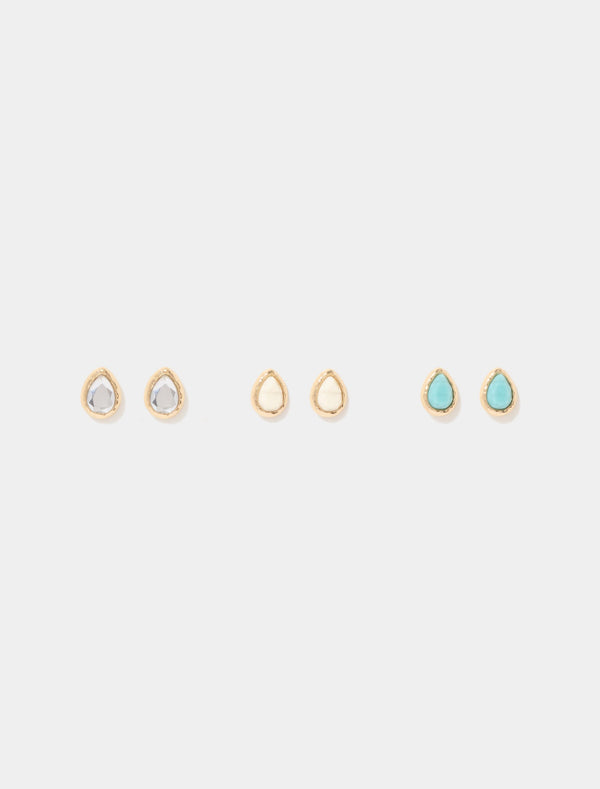 Mini Teardrop Multi Pack Earrings 0 Multi Forever New