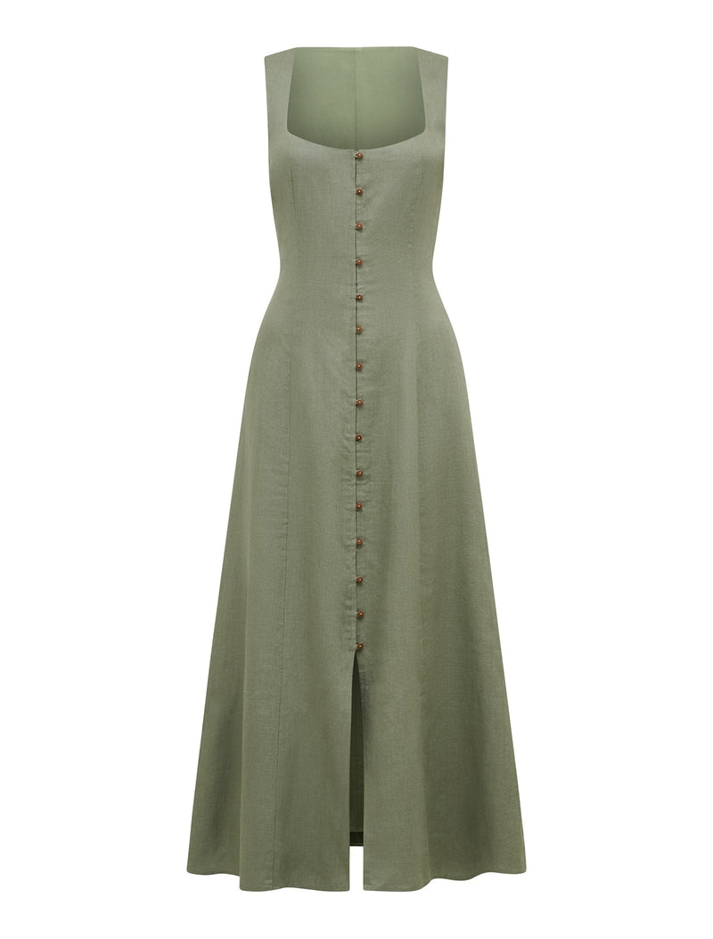 Elina Button Down Midi Dress Garden Green | Forever New Elina Button Down Midi Dress Garden Green | Forever New