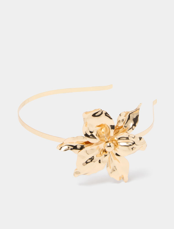 Lucy Metal Flower Hairband 0 Gold Forever New