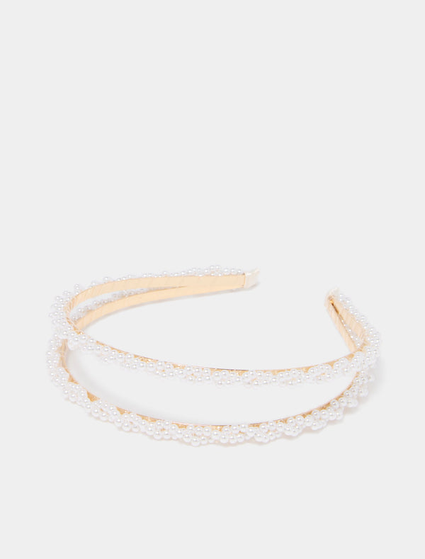 Daisy Pearl Double Hairband 0 Pearl Forever New