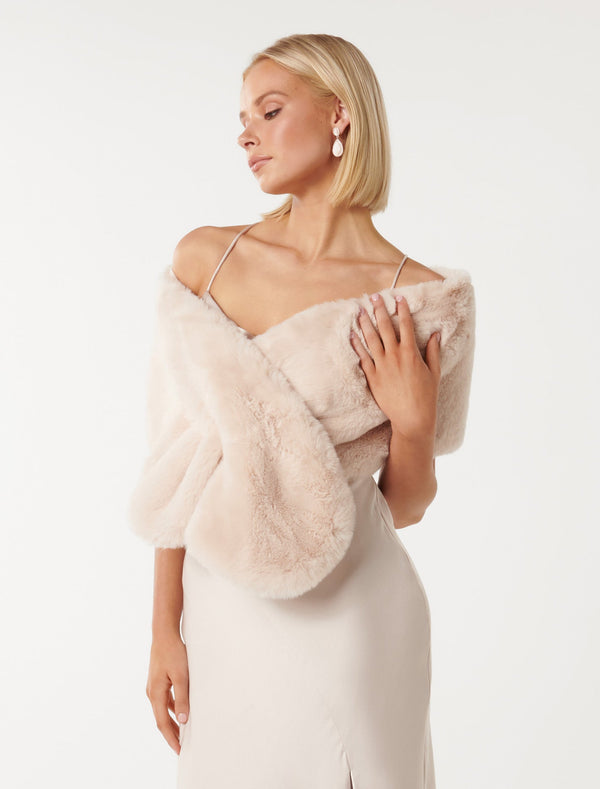 Laura Faux Fur Wrap Forever New