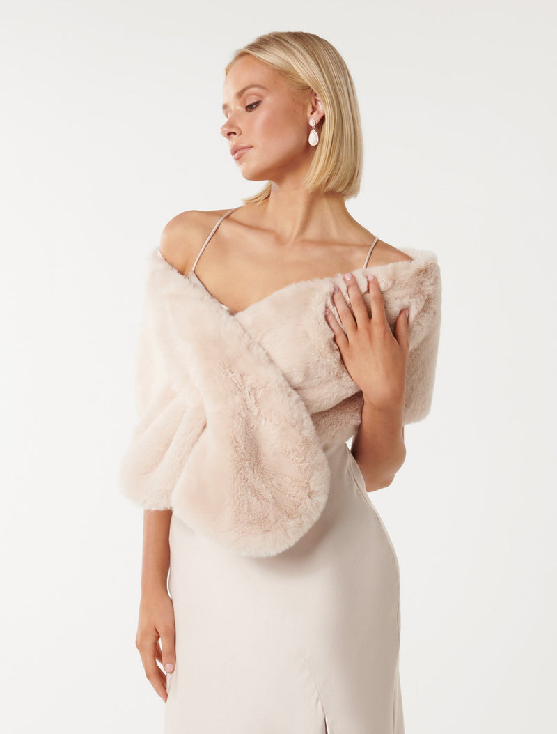 Laura Faux Fur Wrap Forever New