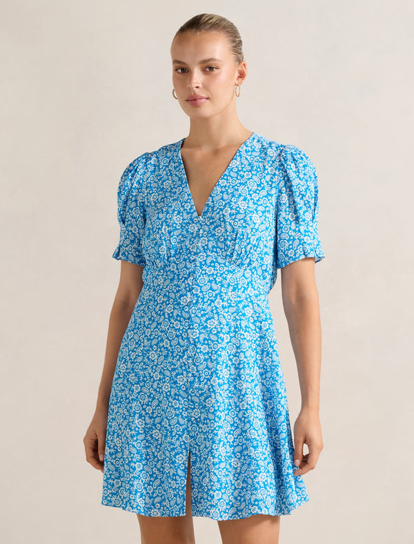 Saffron Printed Mini Sun Dress Forever New