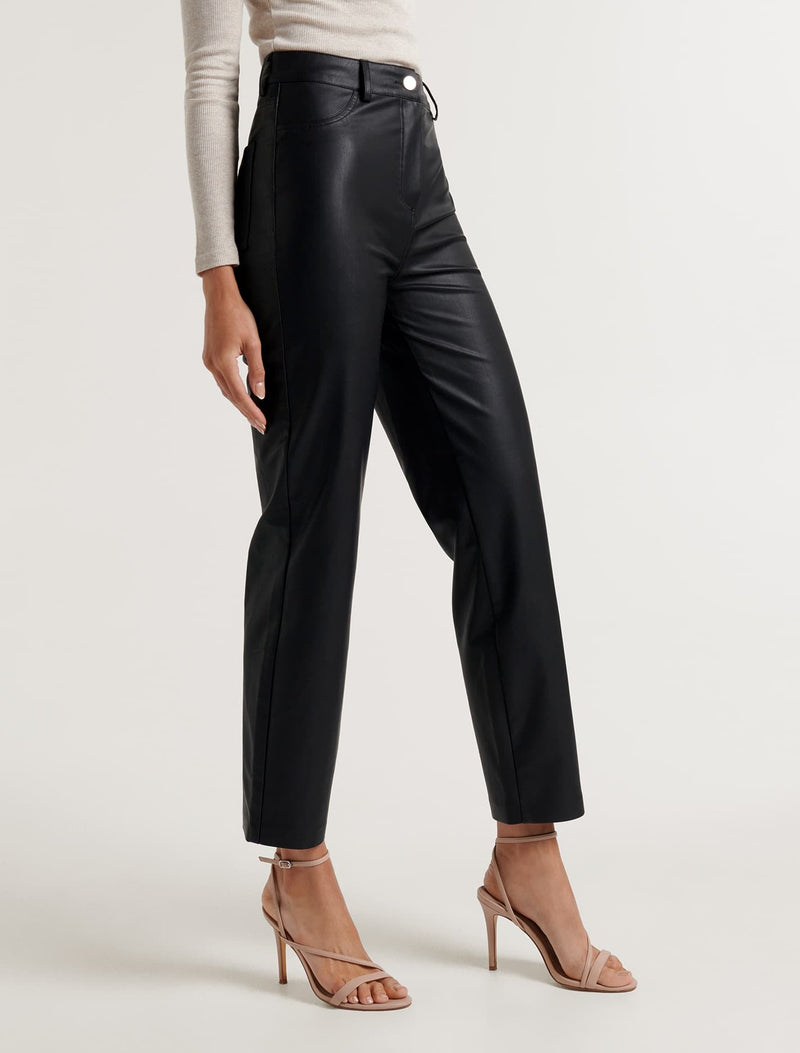 Juliet Vegan Leather Straight Leg Pants Forever New