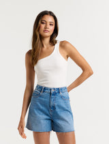 Jacinta Ribbed One Shoulder Top Forever New