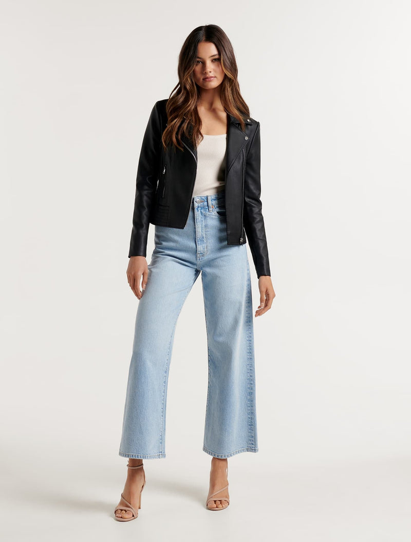 Skye PU Biker Jacket Forever New