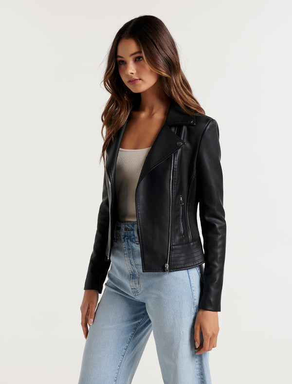 Skye PU Biker Jacket Forever New