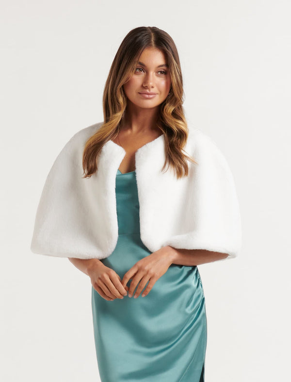 Clarissa Faux Fur Capelet Forever New