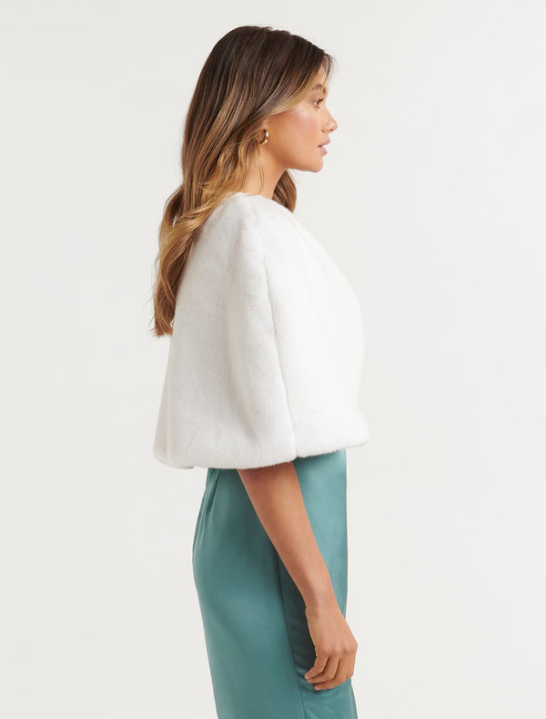 Clarissa Faux Fur Capelet Forever New