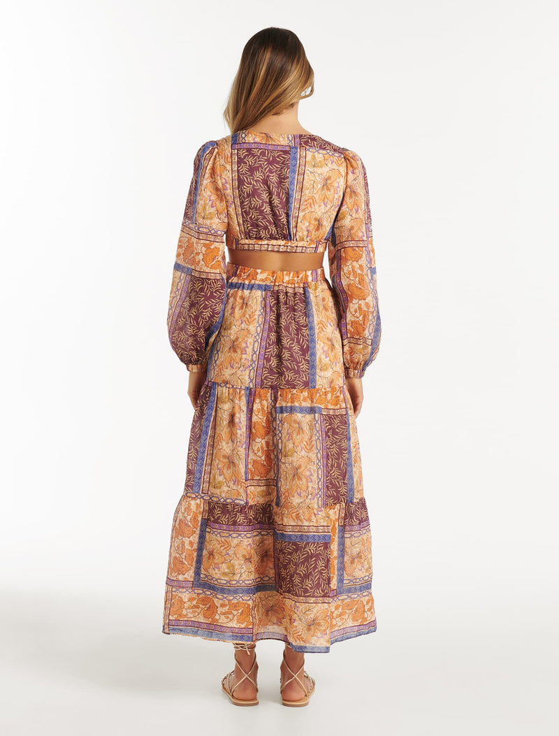 Viola Cross Over Maxi Dress Santiago Patchwork | Forever New