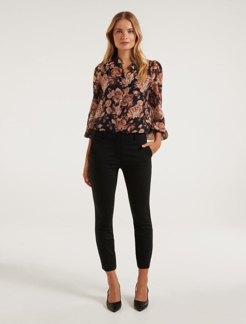 Amelia Printed Button Down Blouse Forever New