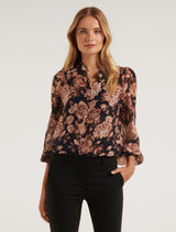 Amelia Printed Button Down Blouse Forever New