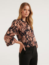 Amelia Printed Button Down Blouse Forever New