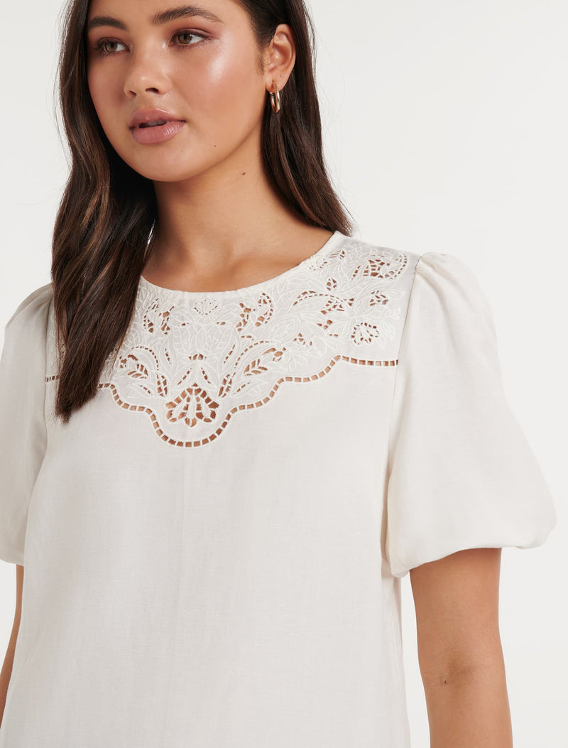 Ash Cutwork Yoke Blouse Forever New