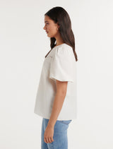 Ash Cutwork Yoke Blouse Forever New