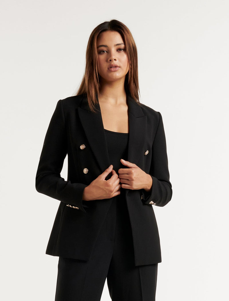 Chloe Military Blazer Black Forever New